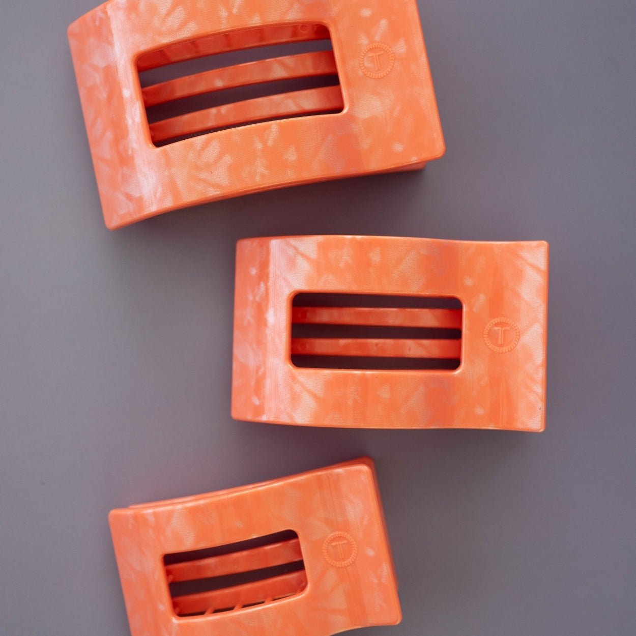 TELETIES Dreamsicle Large Flat Rectangle Hair Clip