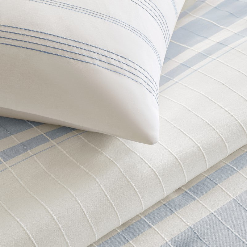 Harbor House Blue Morgan 5 Piece Cotton Jaquard Duvet Set SpadezStore
