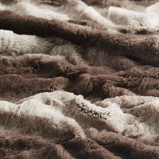 Beautyrest Zuri Faux Fur Heated Wrap with Built-in Controller SpadezStore