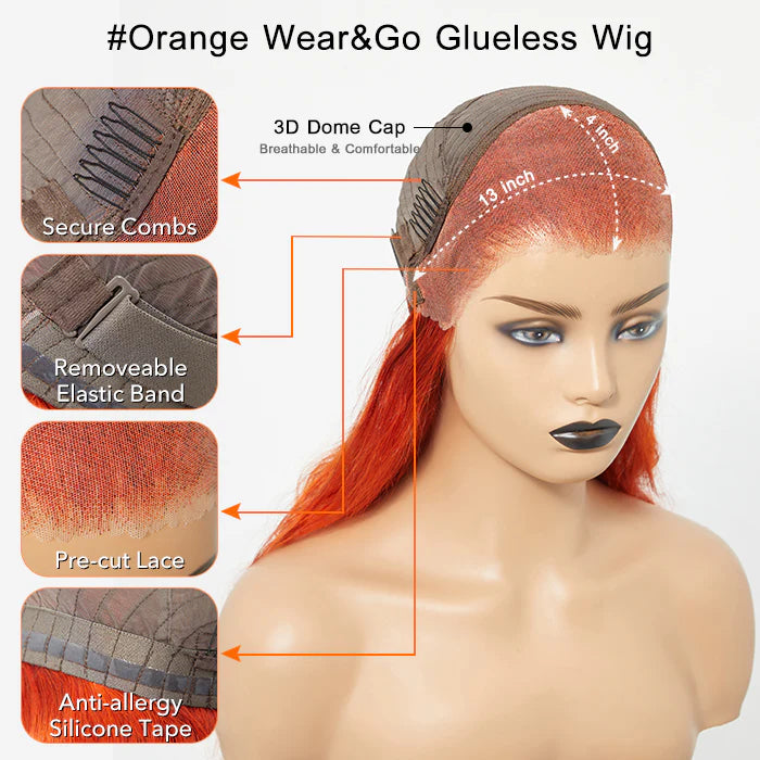 Body Wave 13 x 4" Orange Lace Front Wig 24" SpadezStore