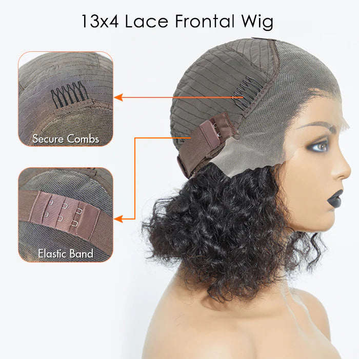 Pre-Plucked 13x4 Lace Front Water Wave Bob Wig SpadezStore