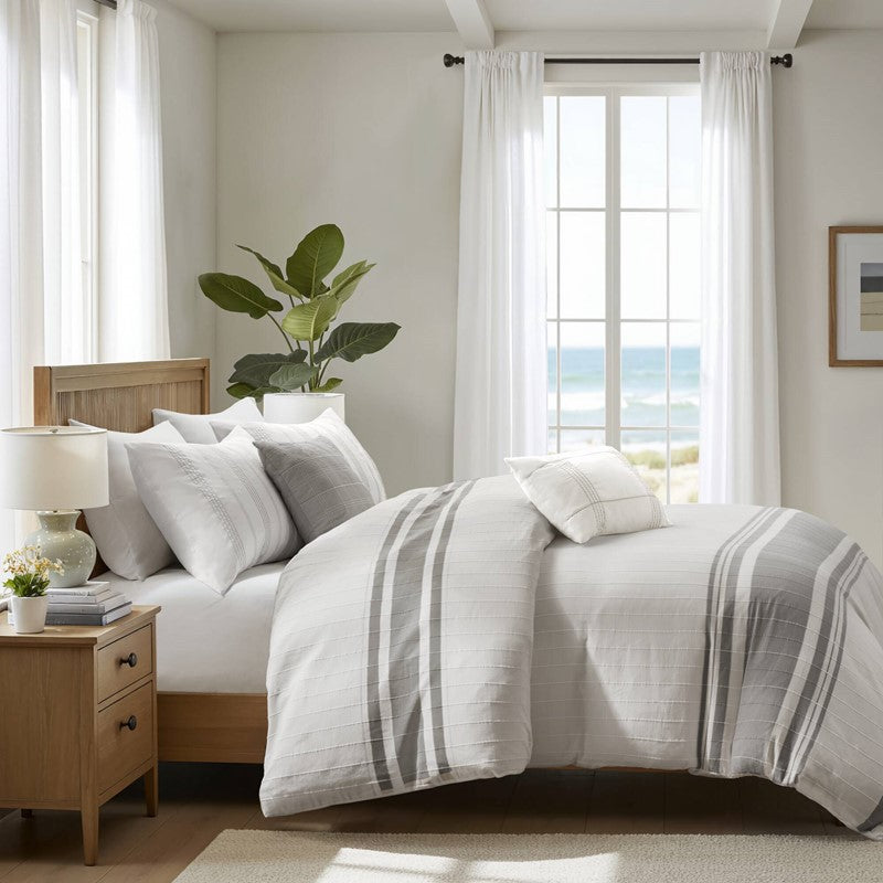 Harbor House Blue Morgan 5 Piece Cotton Jaquard Duvet Set SpadezStore