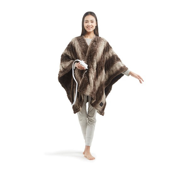 Beautyrest Zuri Faux Fur Heated Wrap with Built-in Controller SpadezStore