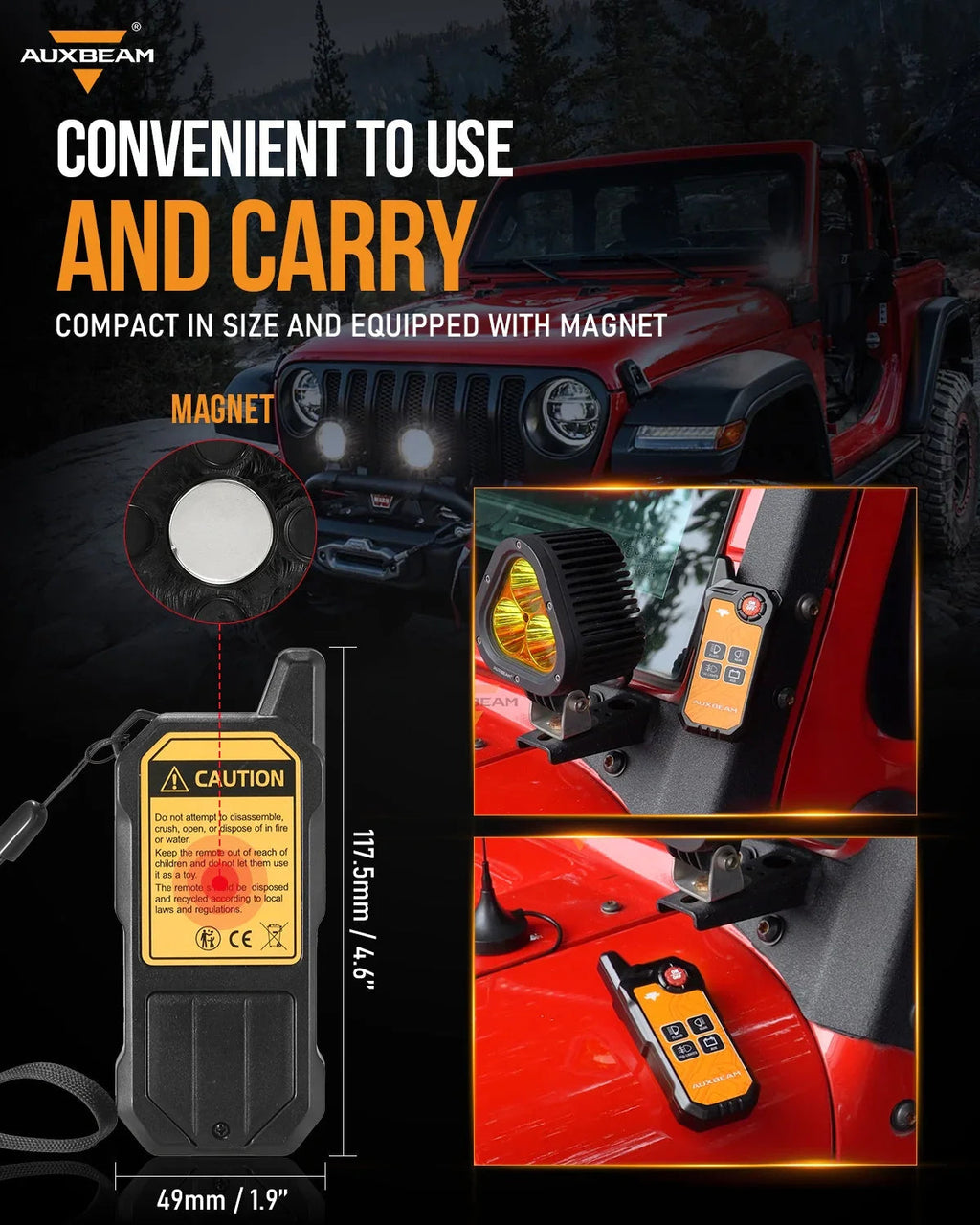 Auxbeam 4 Gang Wireless Remote Control Only for AS-400 Switch Panel