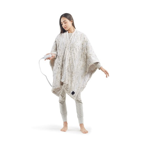 Beautyrest Zuri Faux Fur Heated Wrap with Built-in Controller SpadezStore