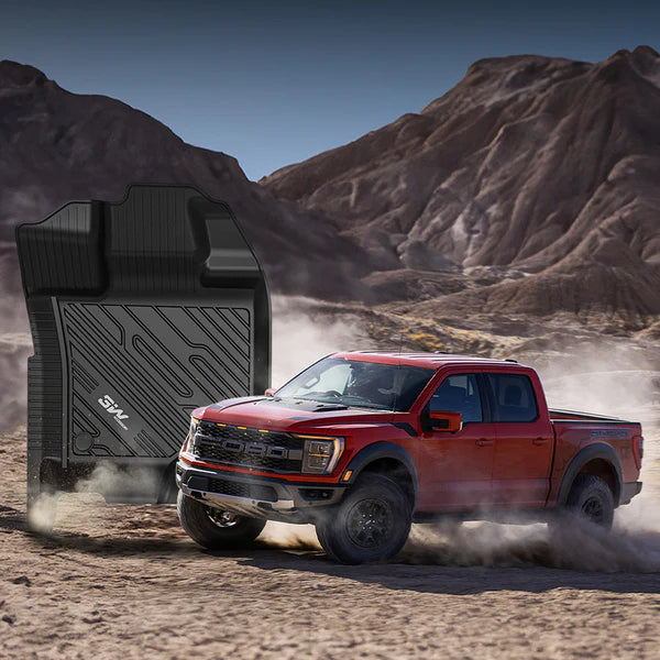 3W Ford F150 Custom Floor Mats F-150 Lightning SuperCrew Cab 2015-2024 Not Fit Vinyl Floor TPE Material & All-Weather Protection SpadezStore