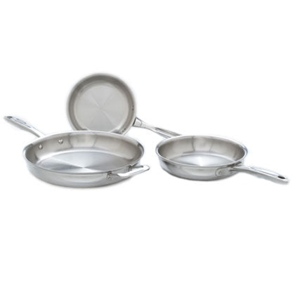 360 Cookware 3-Piece Fry Pan Set With Short Handles - Thumbnail 2