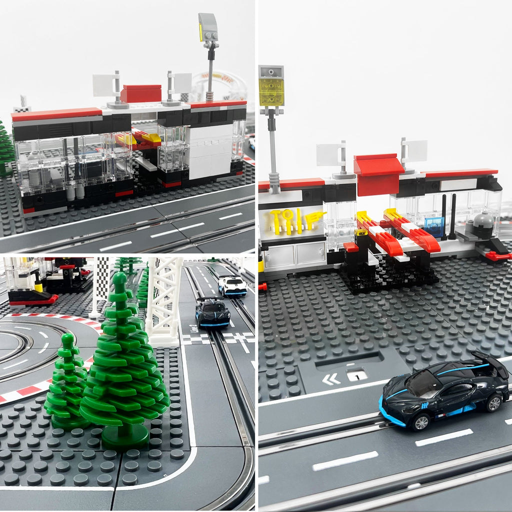 AGM MASTECH Slot Cars Racetrack Sets, with 2 tracks 2 controllers 2 cars, Adjustable Speed, Block Building Slot Car Race Set,Christmas present， Toys Gifts
