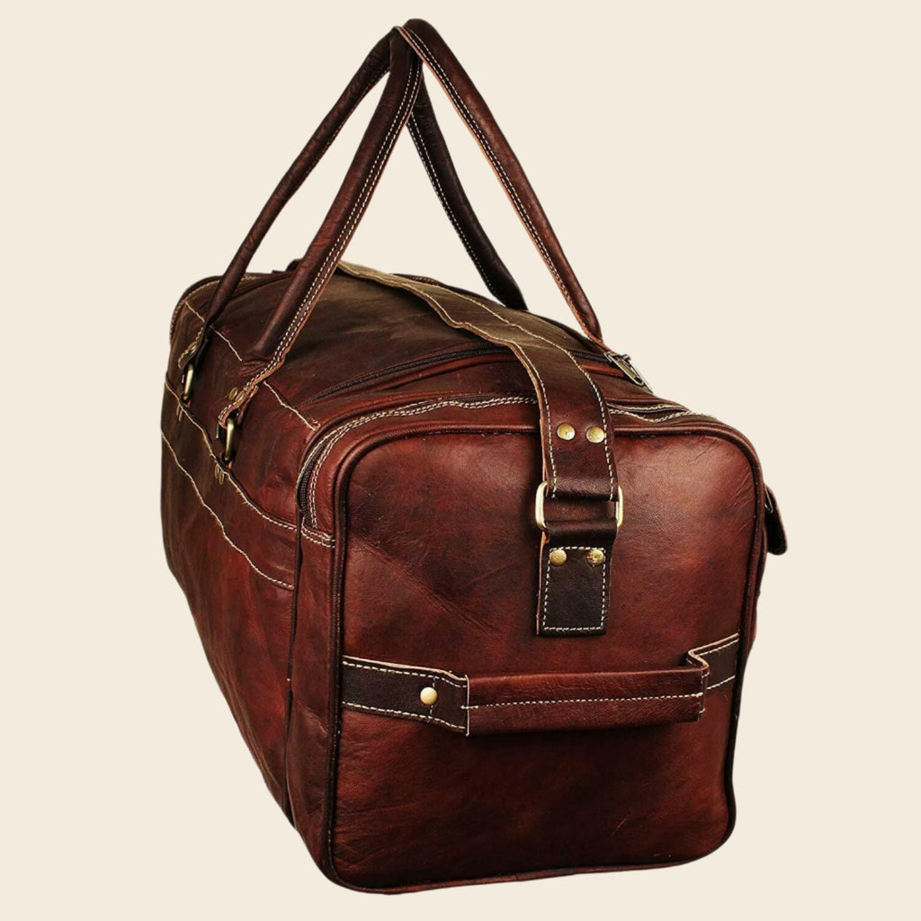 Classy Leather Bags Traveler Weekender Duffle Bag + FREE Toiletry Bag ZIPIFY SpadezStore