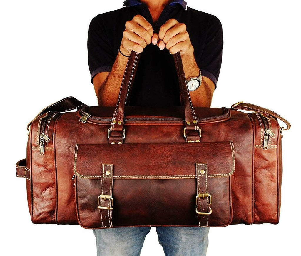 Classy Leather Bags Traveler Weekender Duffle SpadezStore