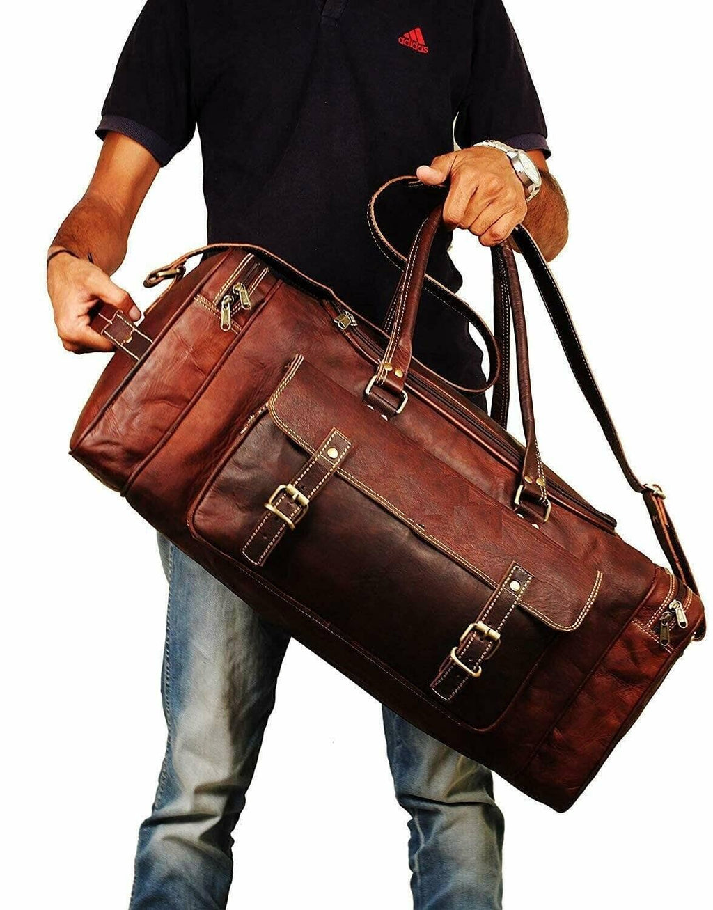 Classy Leather Bags Traveler Weekender Duffle SpadezStore