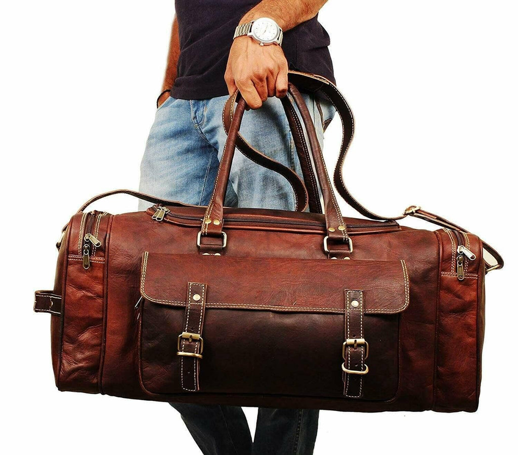 Classy Leather Bags Traveler Weekender Duffle SpadezStore