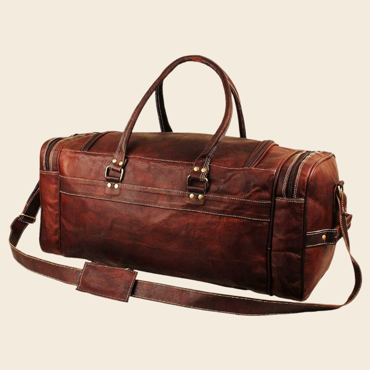 Classy Leather Bags Traveler Weekender Duffle Bag + FREE Toiletry Bag ZIPIFY SpadezStore