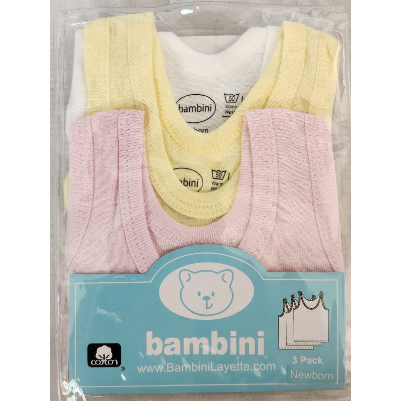 Bambini Girls Pastel Tank Top 3 Pack SpadezStore