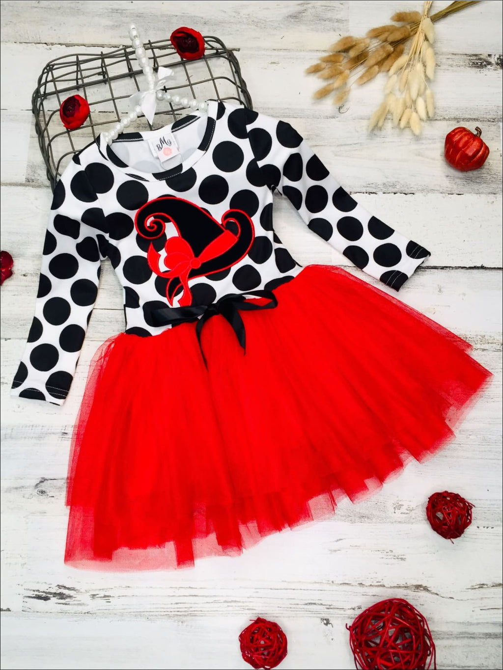 Mia Belle Girls Be Witched Polka Dot Tutu Dress SpadezStore
