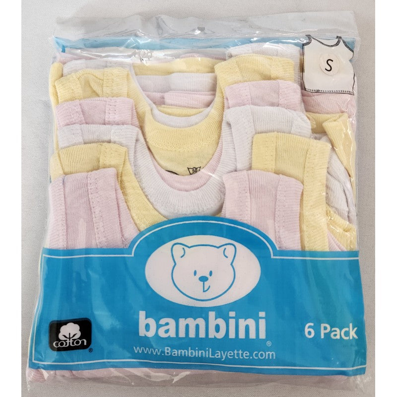 Bambini Girls Six Pack Pastel Tank Top SpadezStore