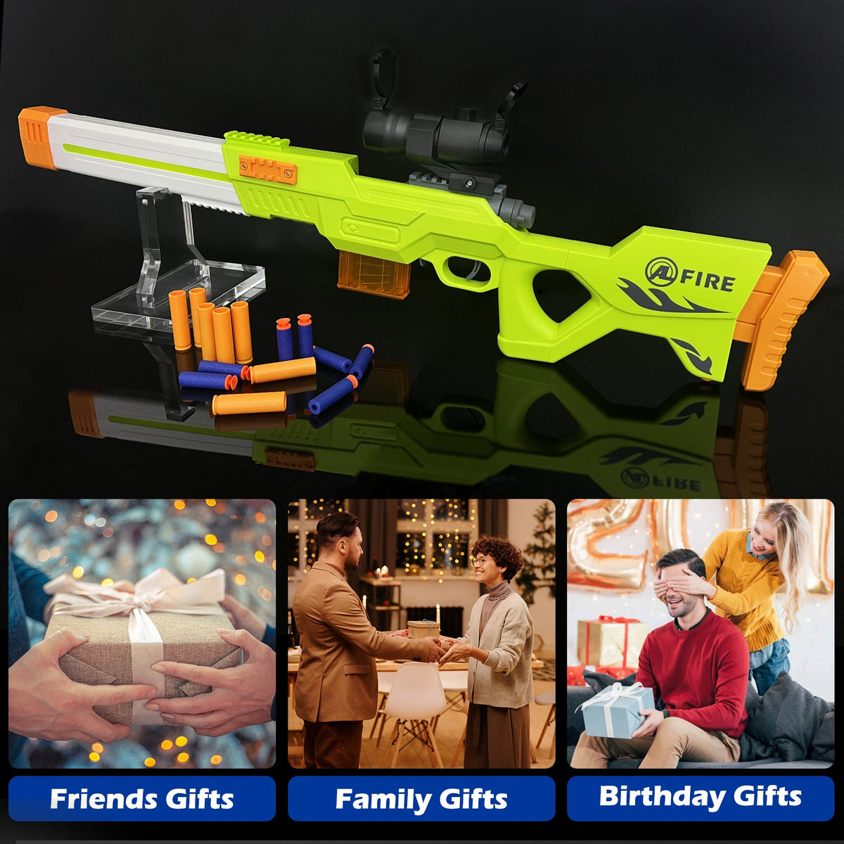 AGM MASTECH Toy Gun with Foam Dart Bullets, Toy Blaster, Toy Guns for Boy & Girl, Blaster Guns Shooting, Christmas Halloween Birthday Gifts for Adults Teen