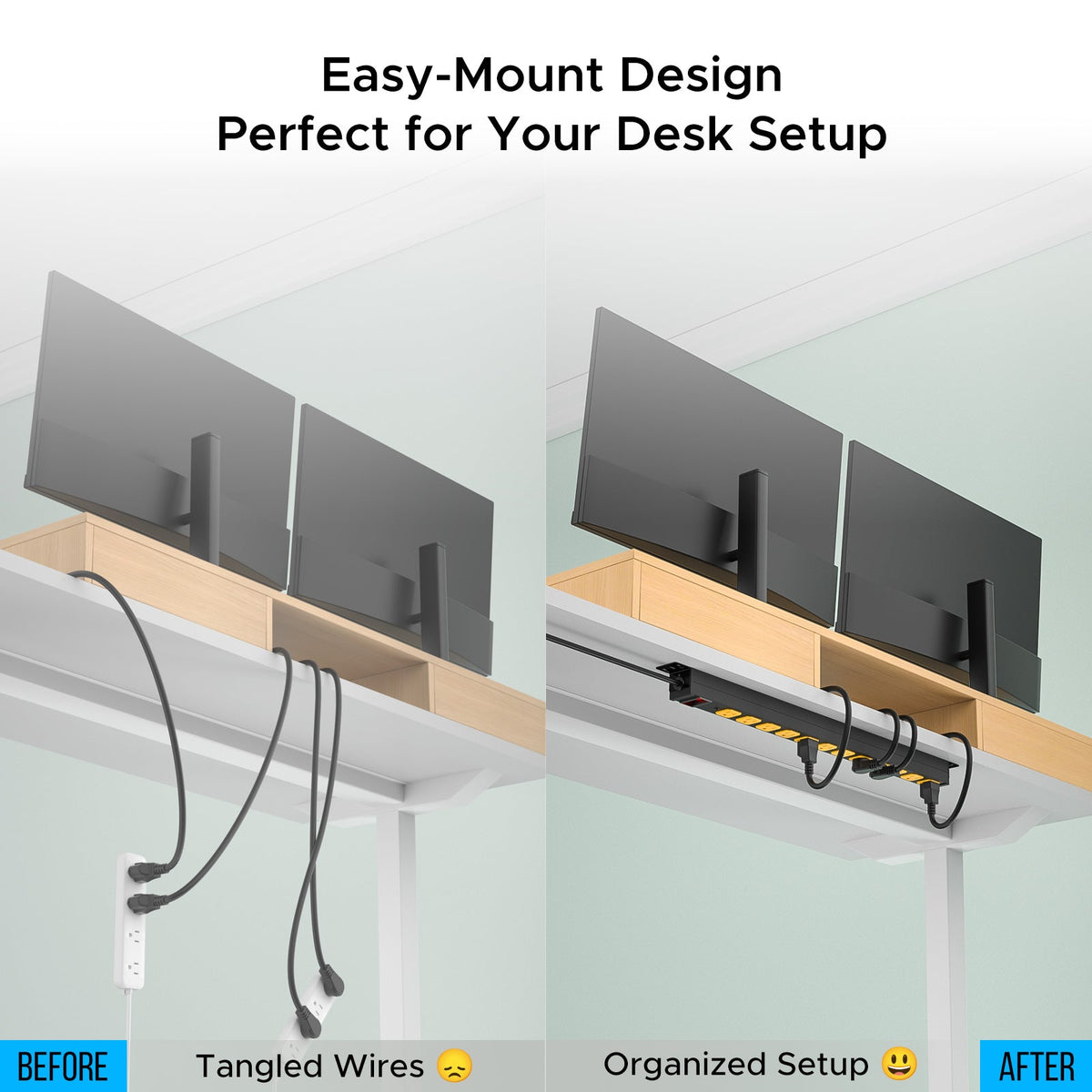 Rocket Socket Technology CRST 12-Outlet Mountable Metal Power Strip | 4-Way Bracket Mount, 2100J Surge Protector, Wide-Spaced Outlets, ETL Listed