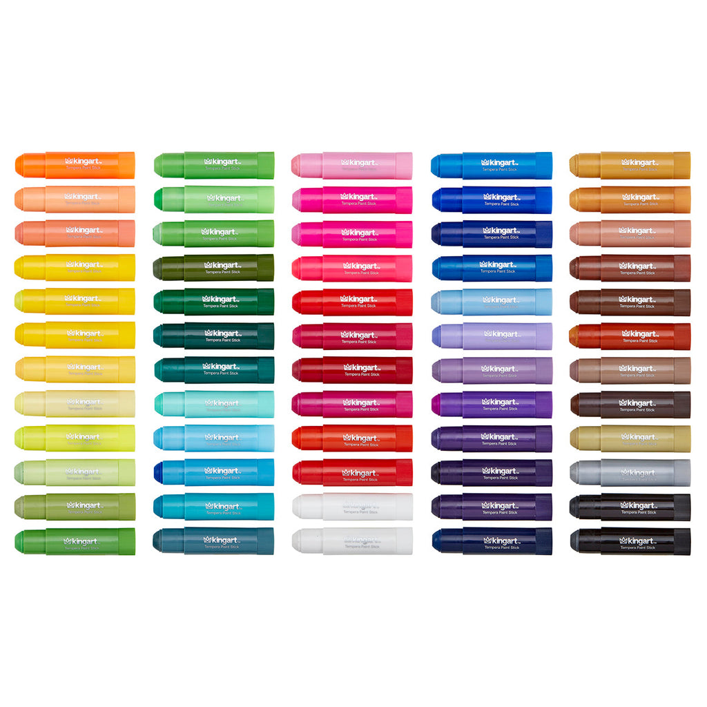 KINGART Tempera Paint Sticks, 60 Colors