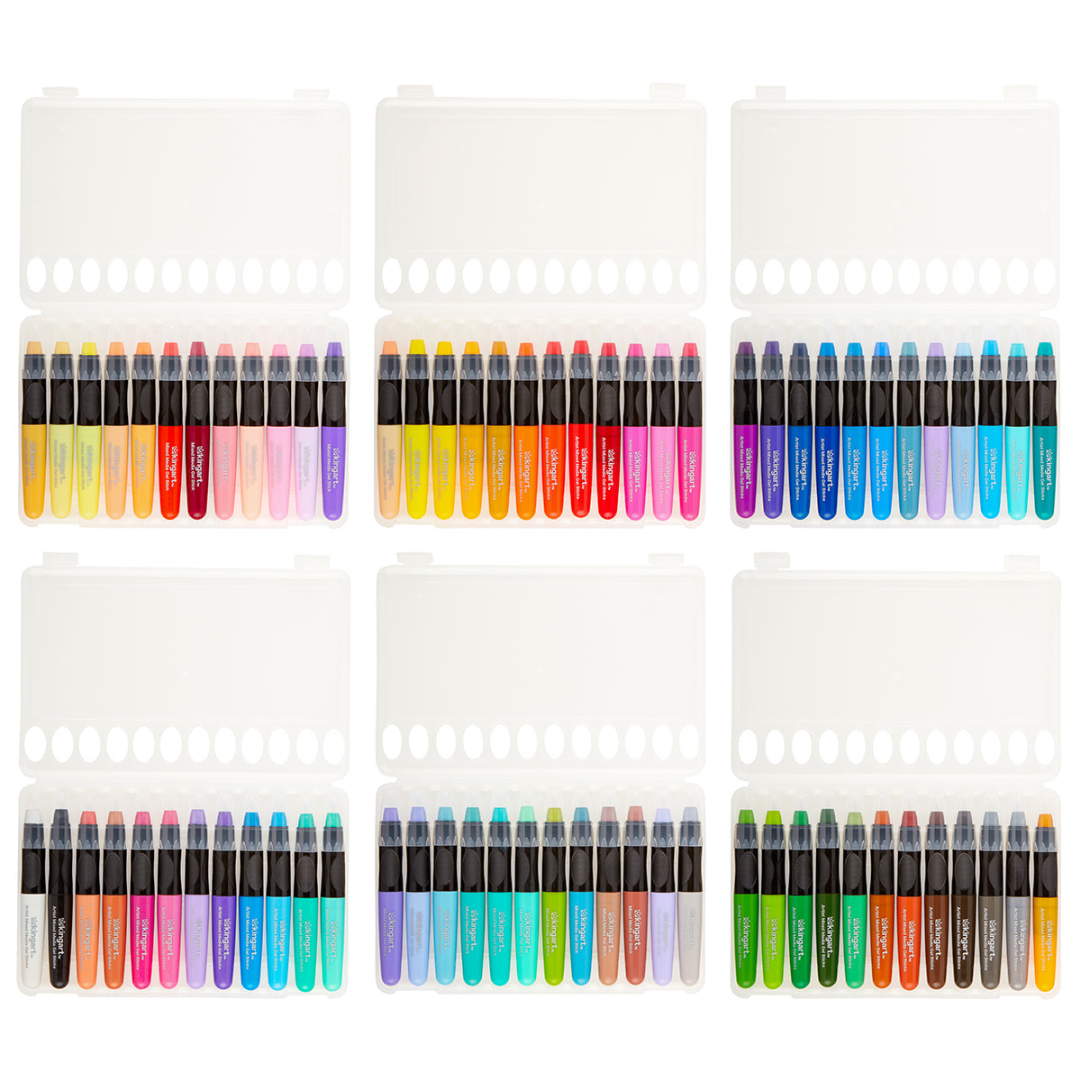 KINGART Mixed Media Gel Stick Crayons - 72 Colors