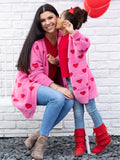 Mia Belle Girls Mommy and Me I Love You Lots Oversized Heart Cardigan SpadezStore