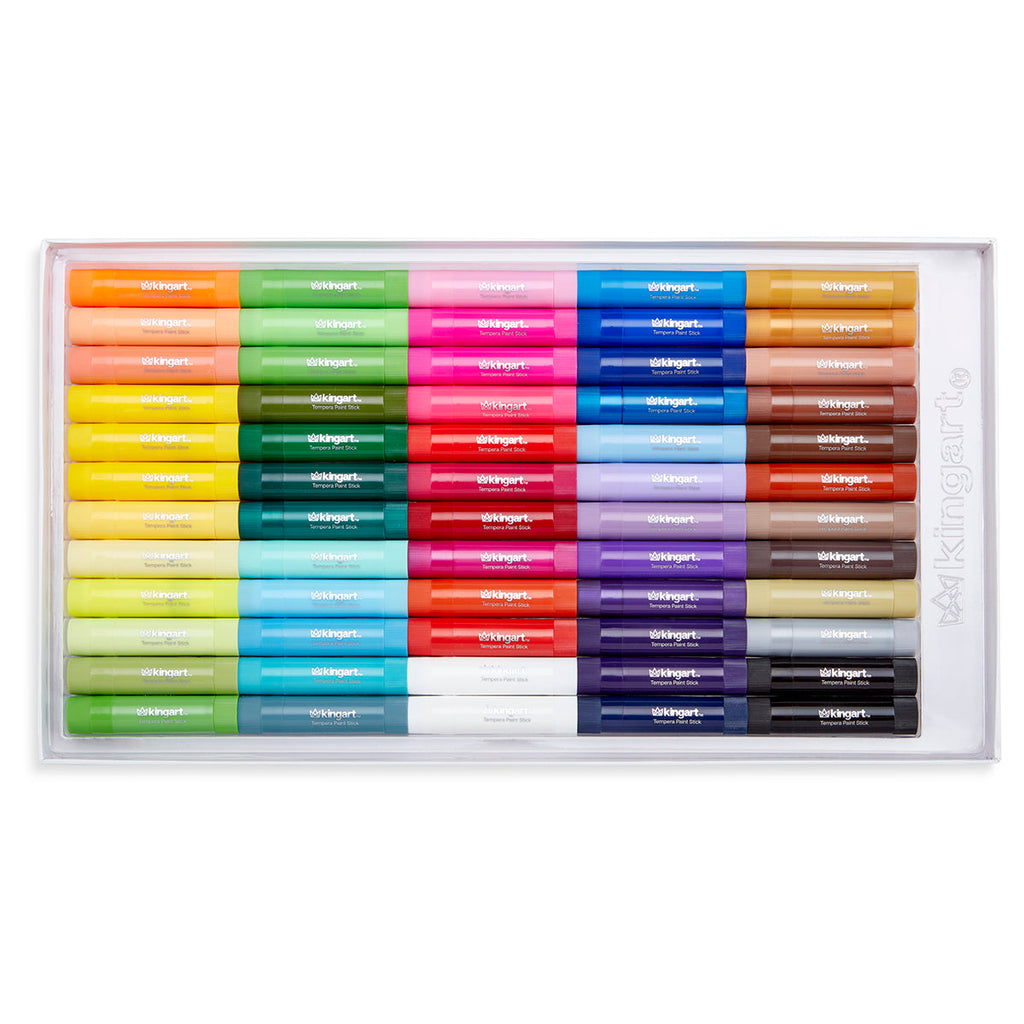 KINGART Tempera Paint Sticks, 60 Colors