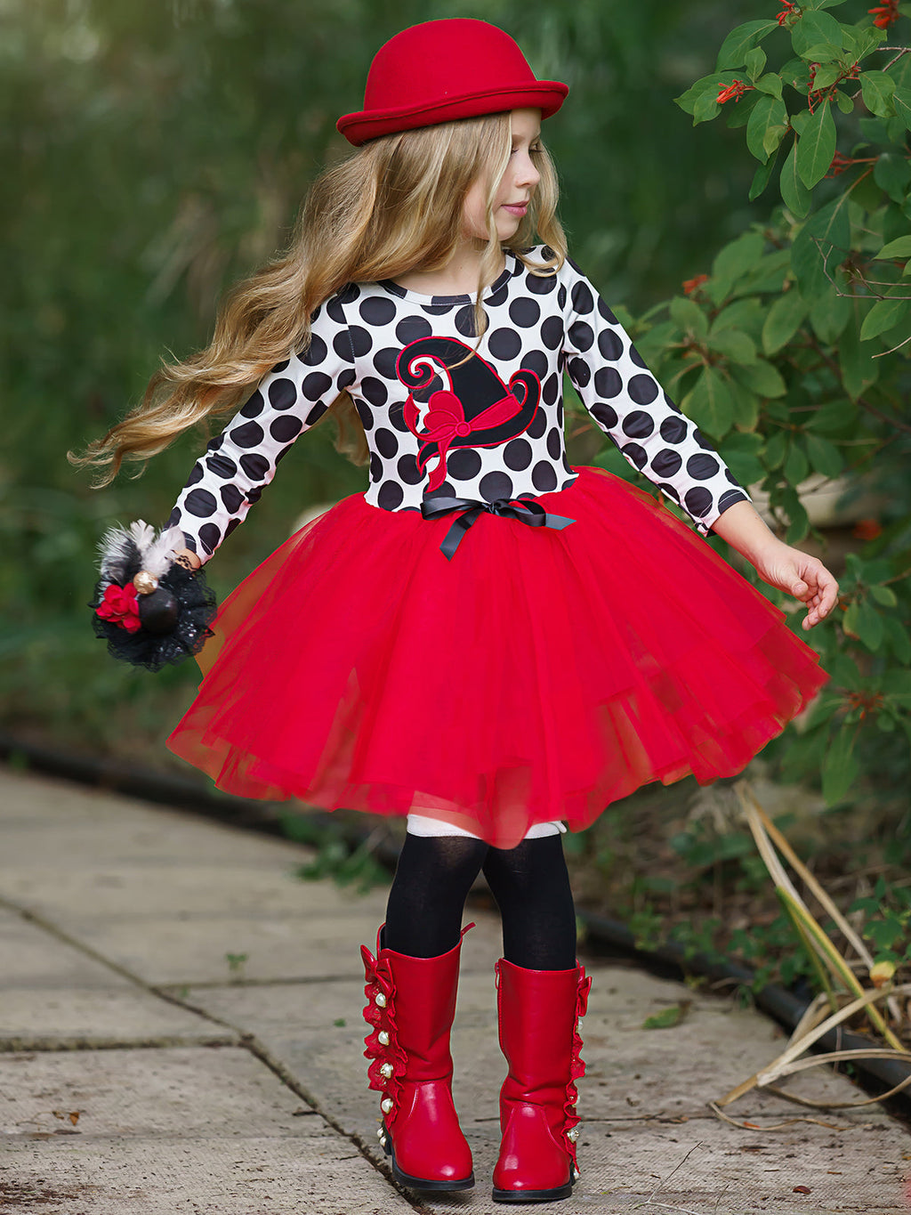 Mia Belle Girls Be Witched Polka Dot Tutu Dress SpadezStore