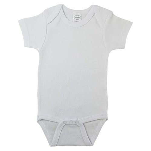 Bambini White Interlock Short Sleeve Onesie SpadezStore
