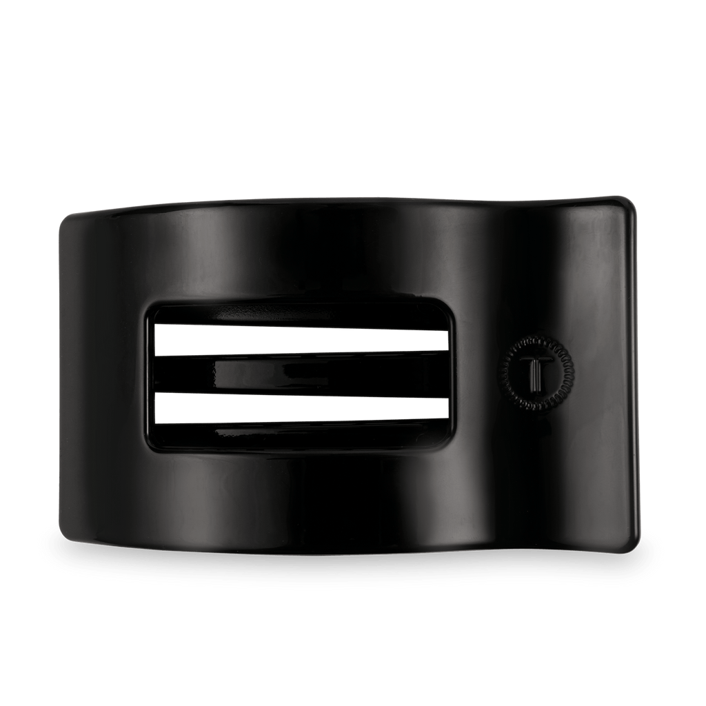 TELETIES Jet Black Large Flat Rectangle Hair Clip