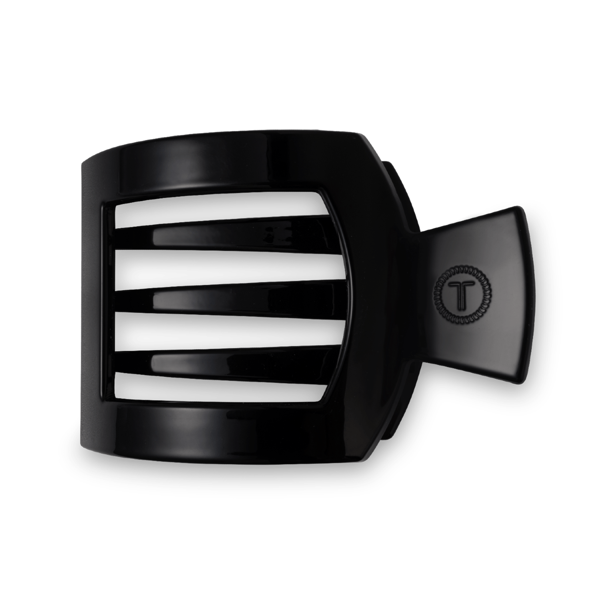 TELETIES Jet Black Large Flat Square Hair Clip