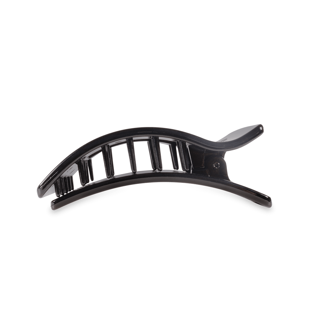 TELETIES Jet Black Medium Flat Rectangle Hair Clip