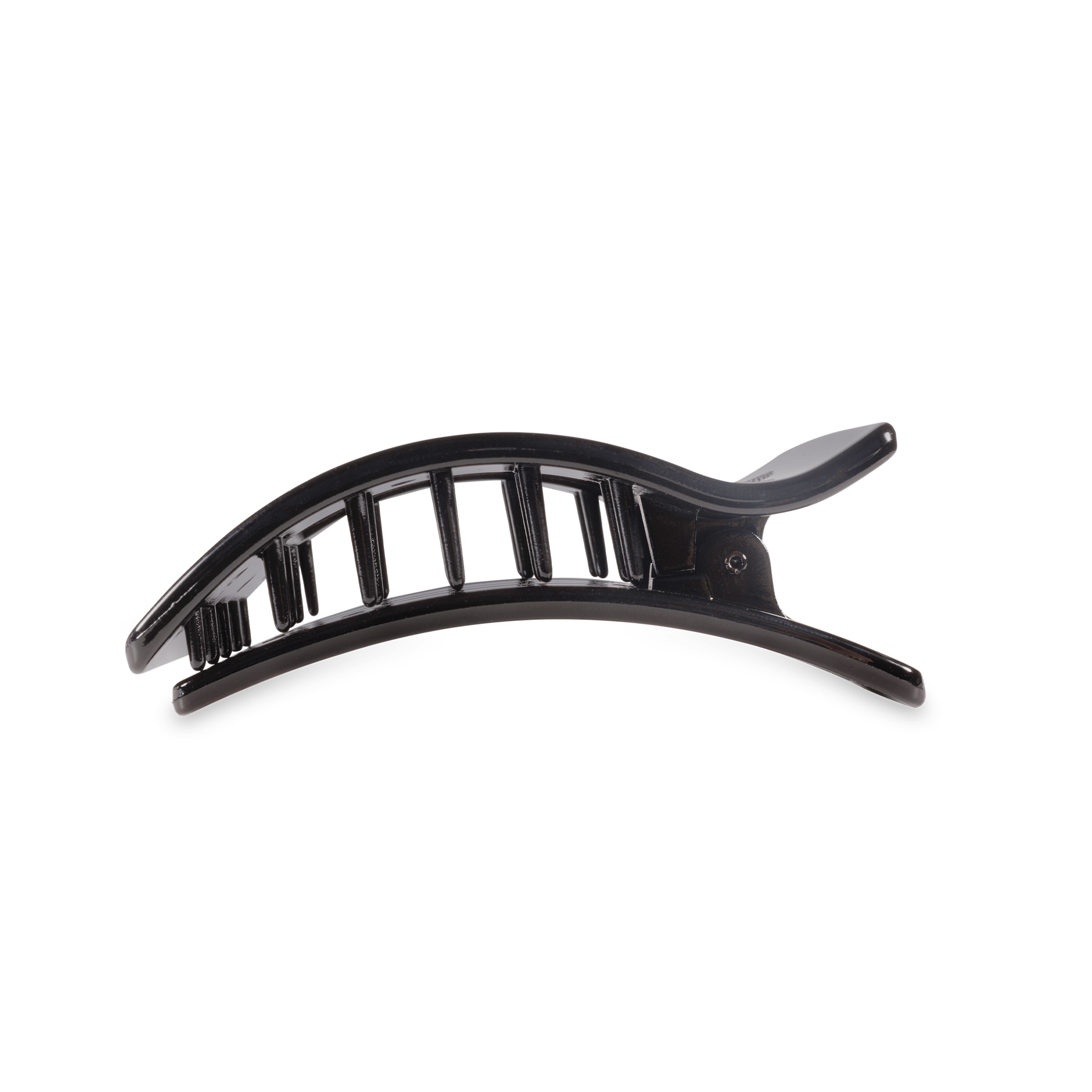 TELETIES Jet Black Medium Flat Rectangle Hair Clip