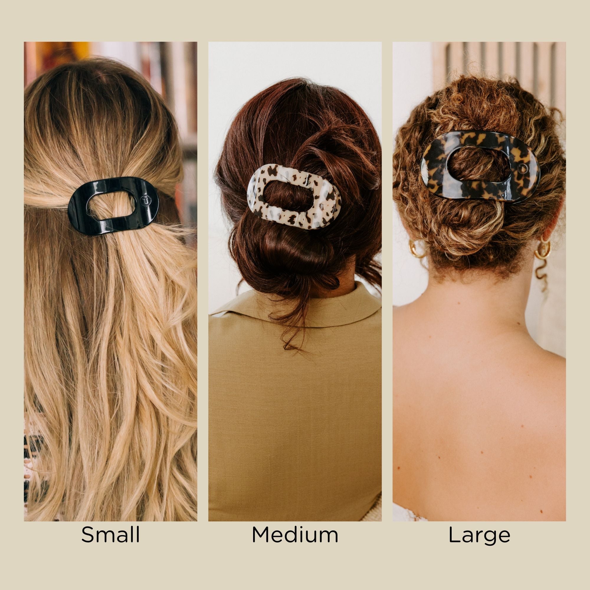 TELETIES Coconut White Small Flat Round Hair Clip