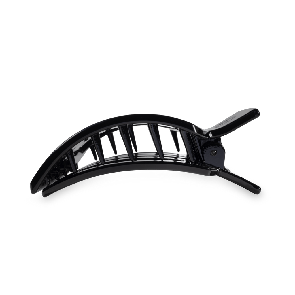 TELETIES Jet Black Medium Flat Square Hair Clip