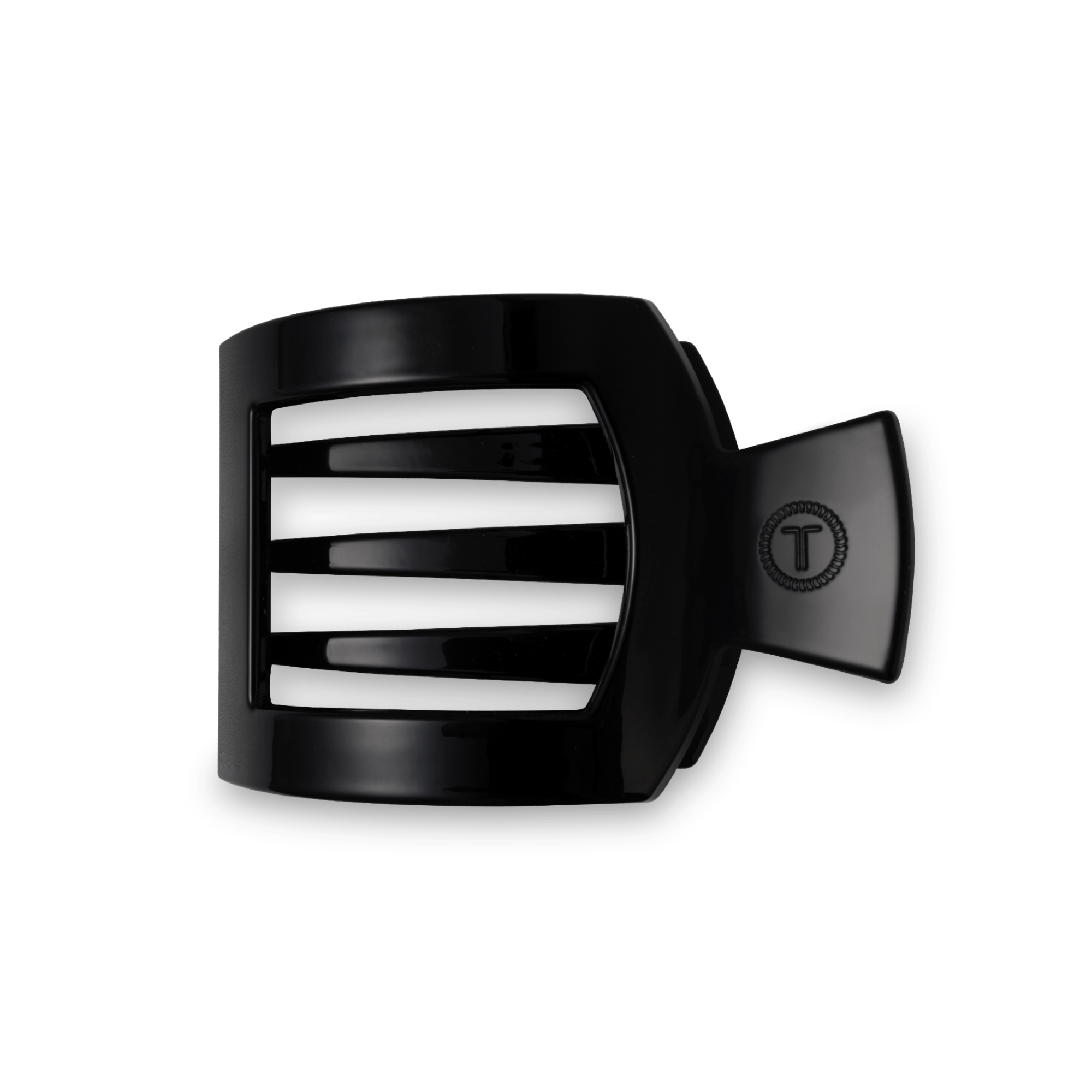 TELETIES Jet Black Medium Flat Square Hair Clip