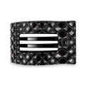 TELETIES Jet Black Quilted Large Flat Rectangle Hair Clip