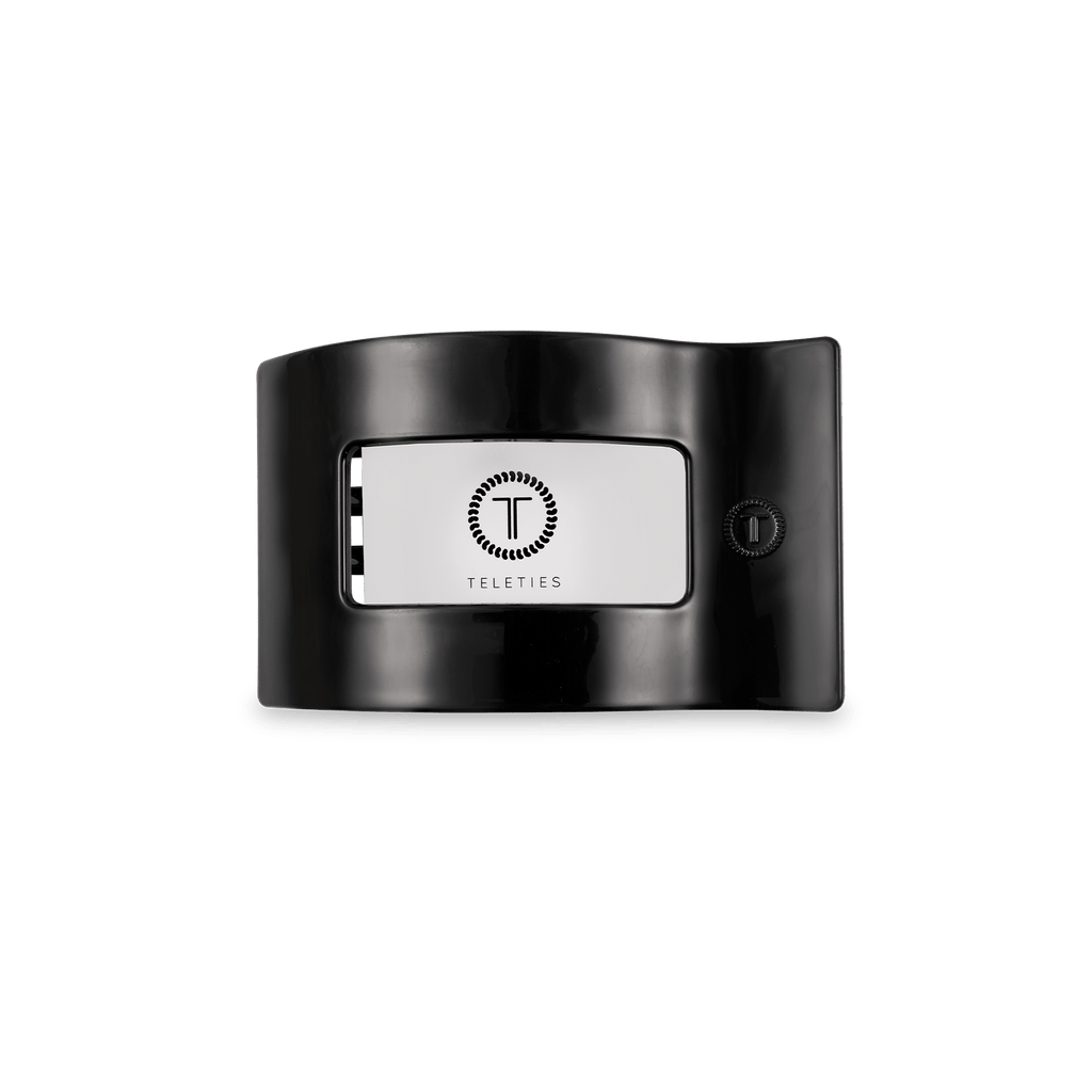 Jet Black Small Flat Rectangle Hair Clip SpadezStore