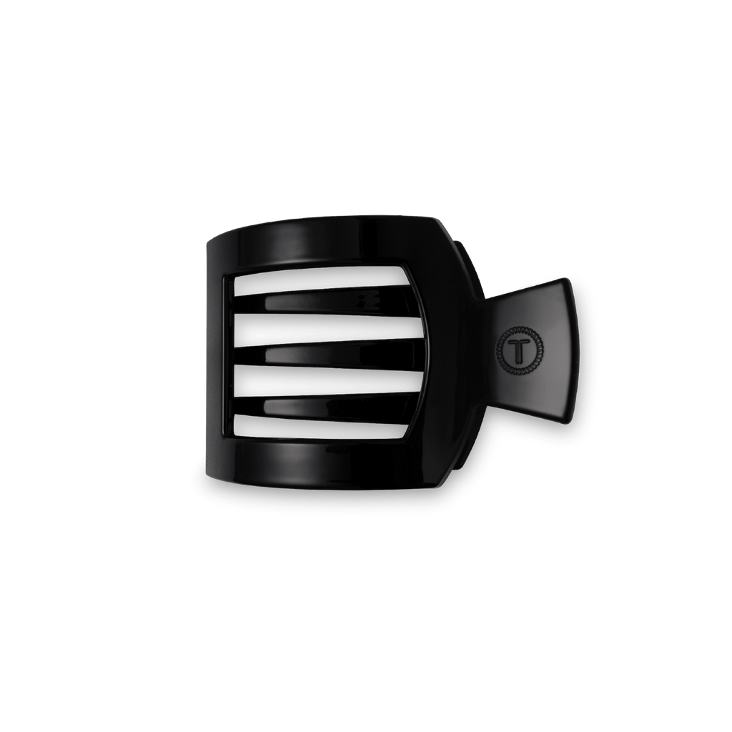 TELETIES Jet Black Small Flat Square Hair Clip SpadezStore