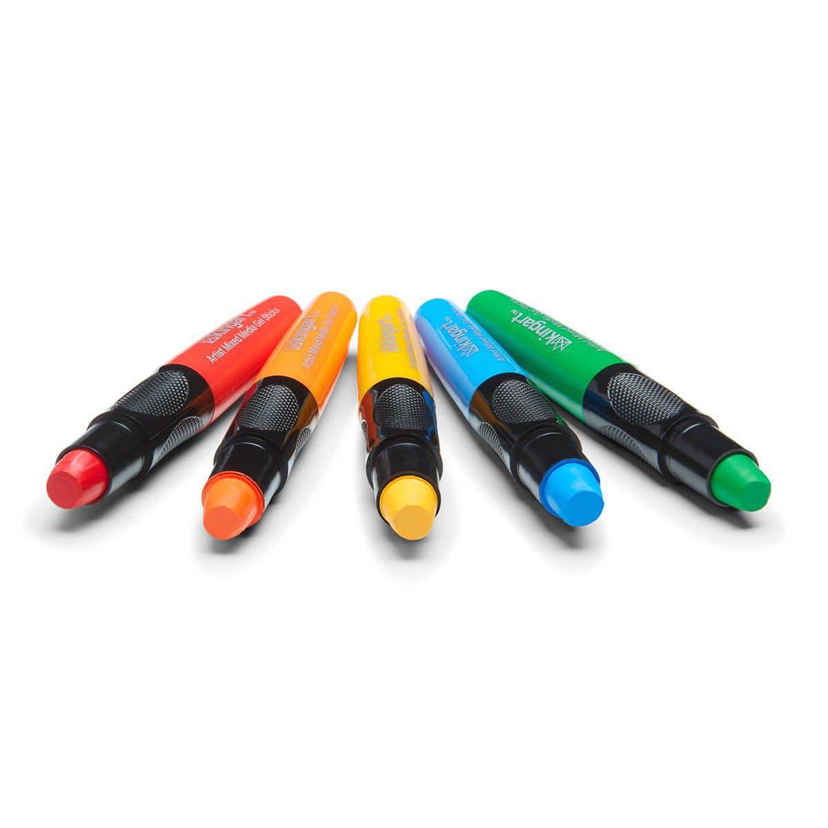 KINGART Mixed Media Gel Stick Crayons - 24 Colors