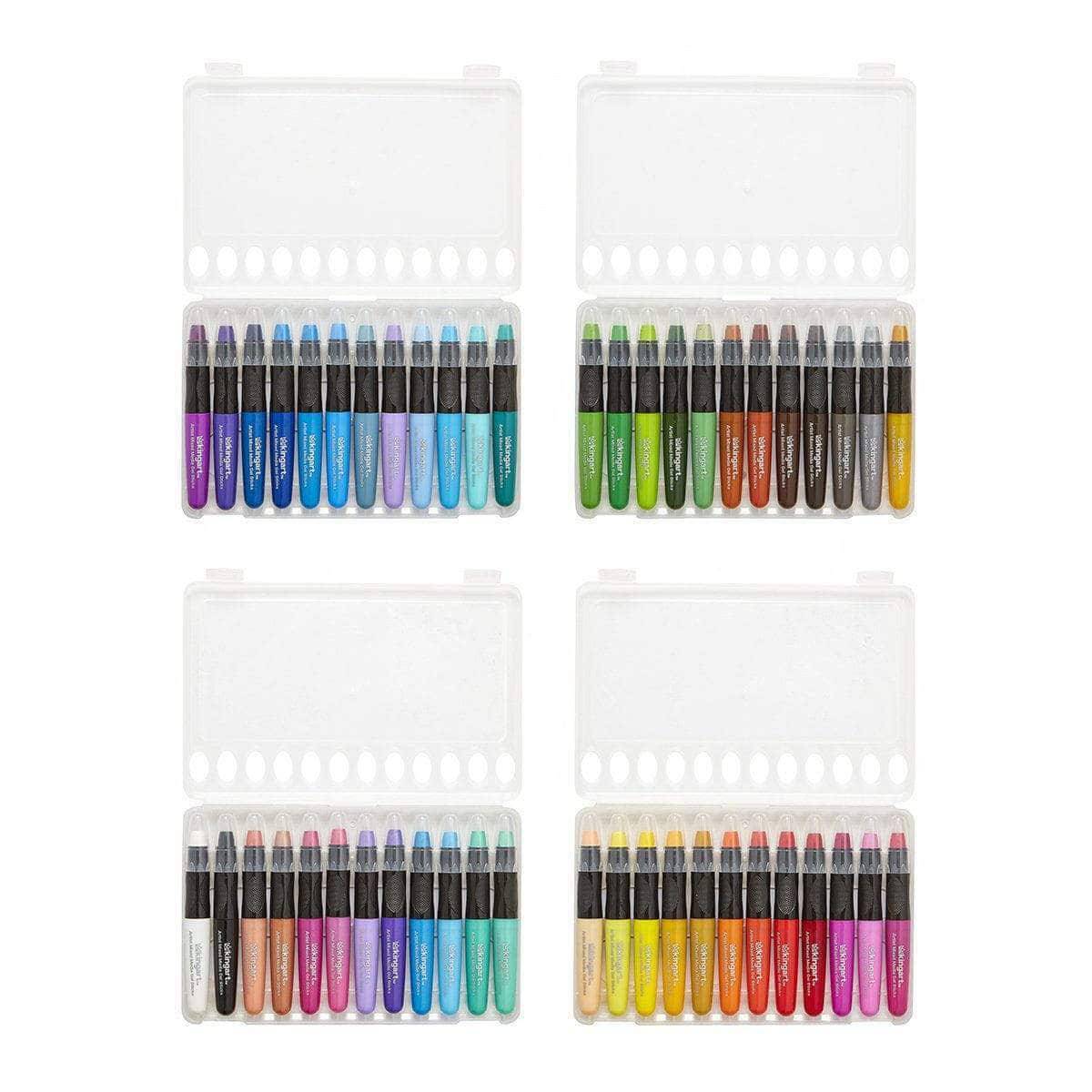 KINGART Mixed Media Gel Stick Crayons - 48 Colors