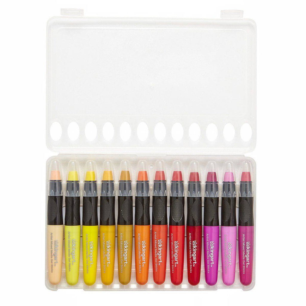 KINGART Mixed Media Gel Stick Crayons - 48 Colors