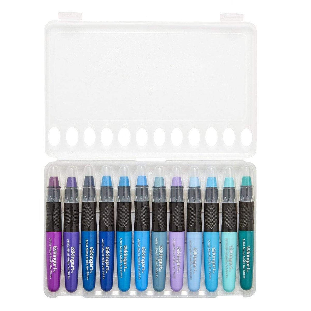 KINGART Mixed Media Gel Stick Crayons - 48 Colors