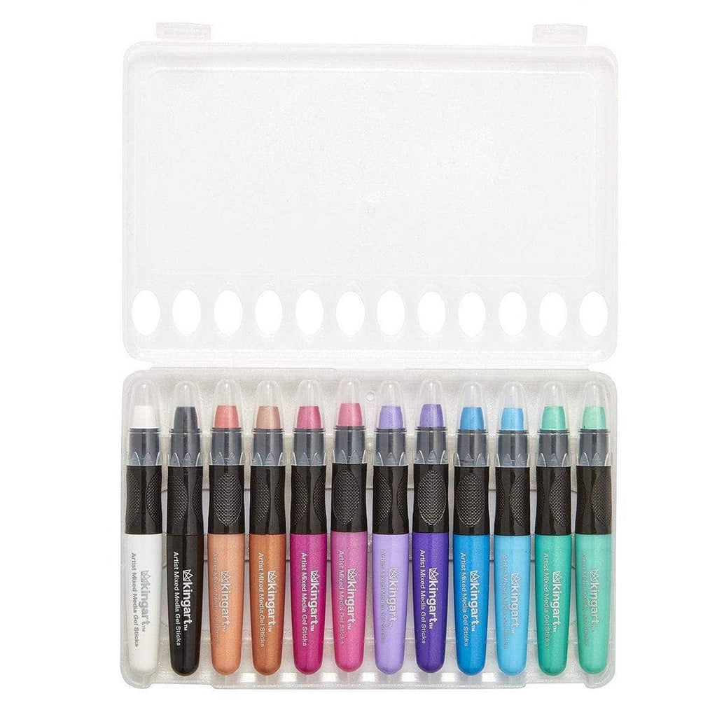 KINGART Mixed Media Gel Stick Crayons - 48 Colors