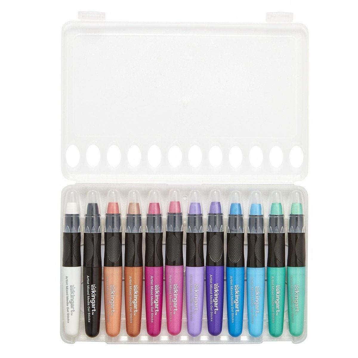 KINGART Mixed Media Gel Stick Crayons - 48 Colors