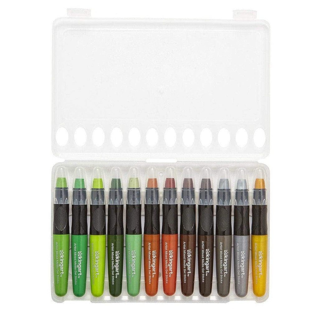 KINGART Mixed Media Gel Stick Crayons - 48 Colors
