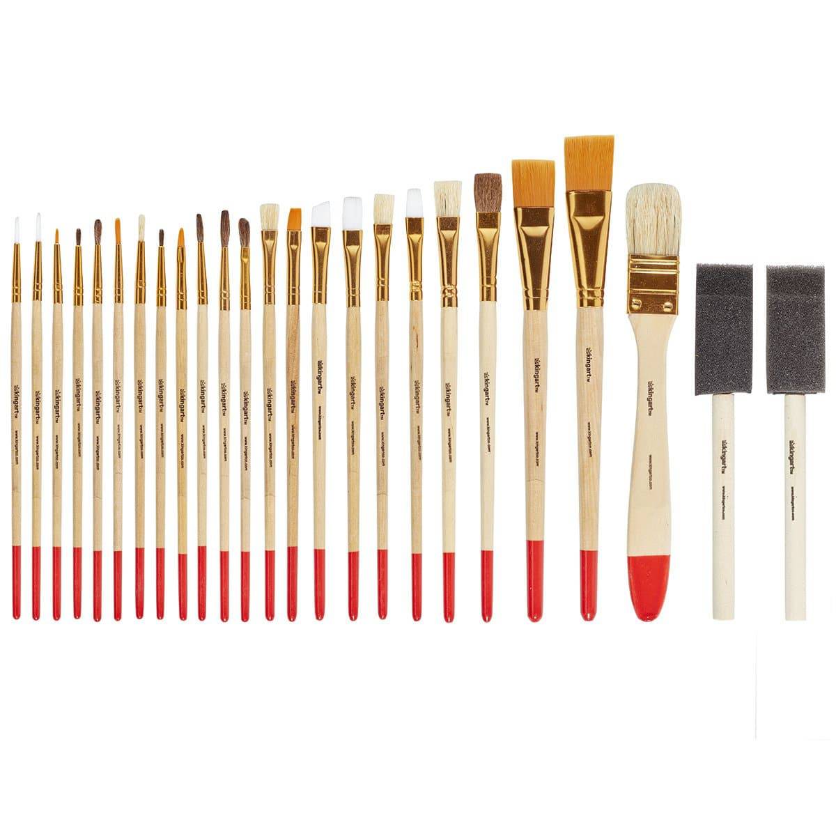 KINGART Studio Value Pack Brush Set - 25 pc