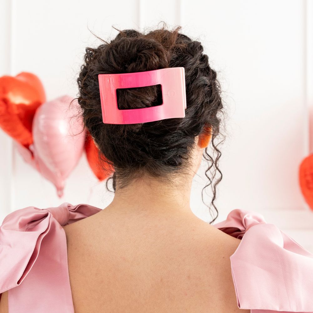TELETIES Kiss & Tell Large Flat Rectangle Hair Clip