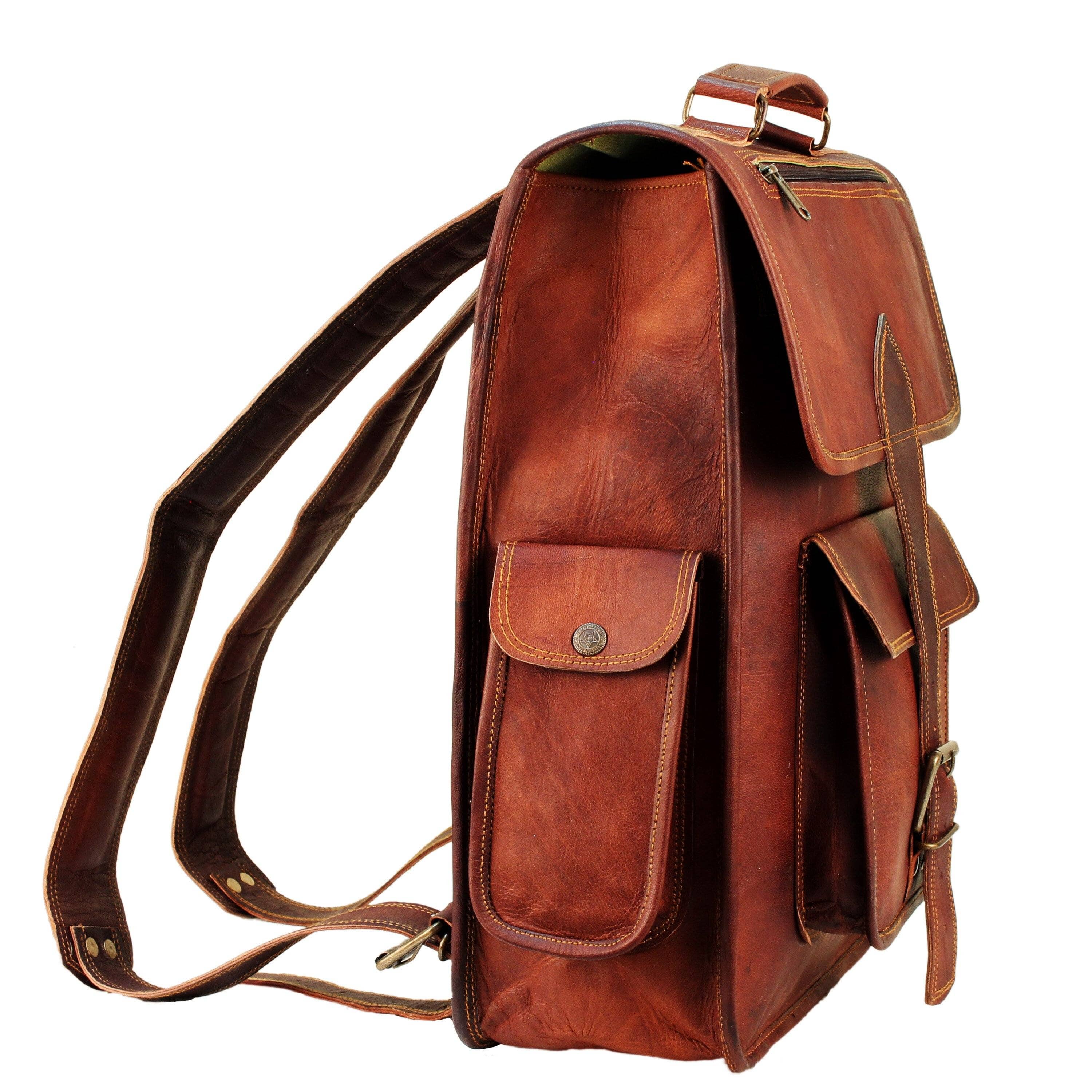 Classy Leather Bags The Hughes Rustic Backpack SpadezStore