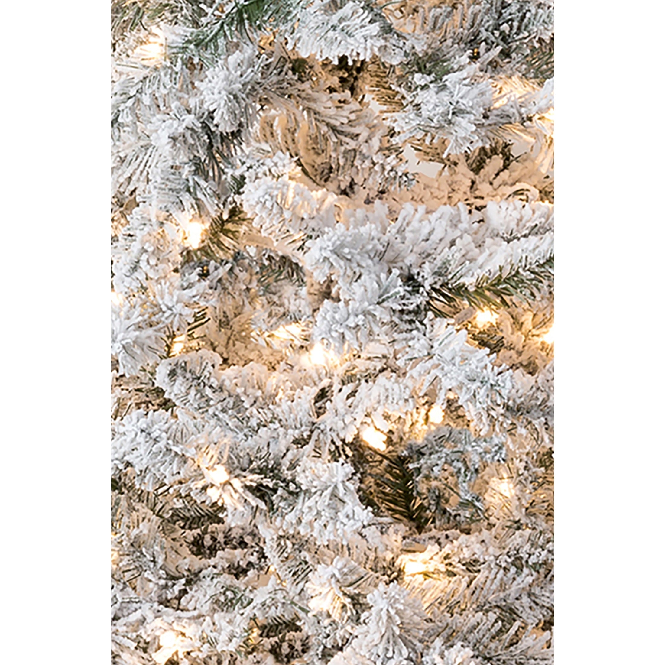 Perfect Holiday 5' Pre-lit Alpine Spruce Snow Flocked Christmas Tree SpadezStore