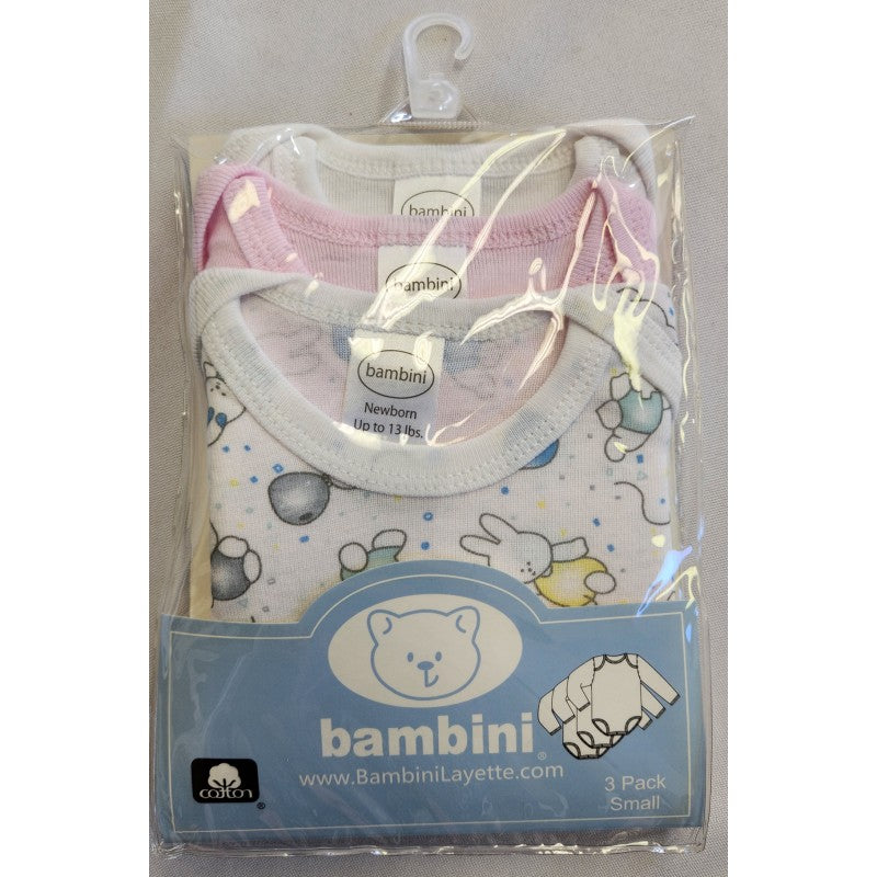 Bambini Girls Long Sleeve Printed Onezie Variety Pack SpadezStore